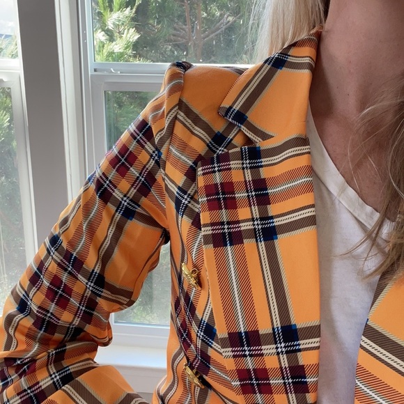 Amazon / Yellow Tartan Blazer / M / New - Picture 7 of 8